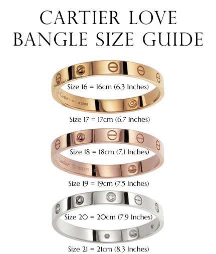 size 16 cartier bracelet|cartier bangle size chart.